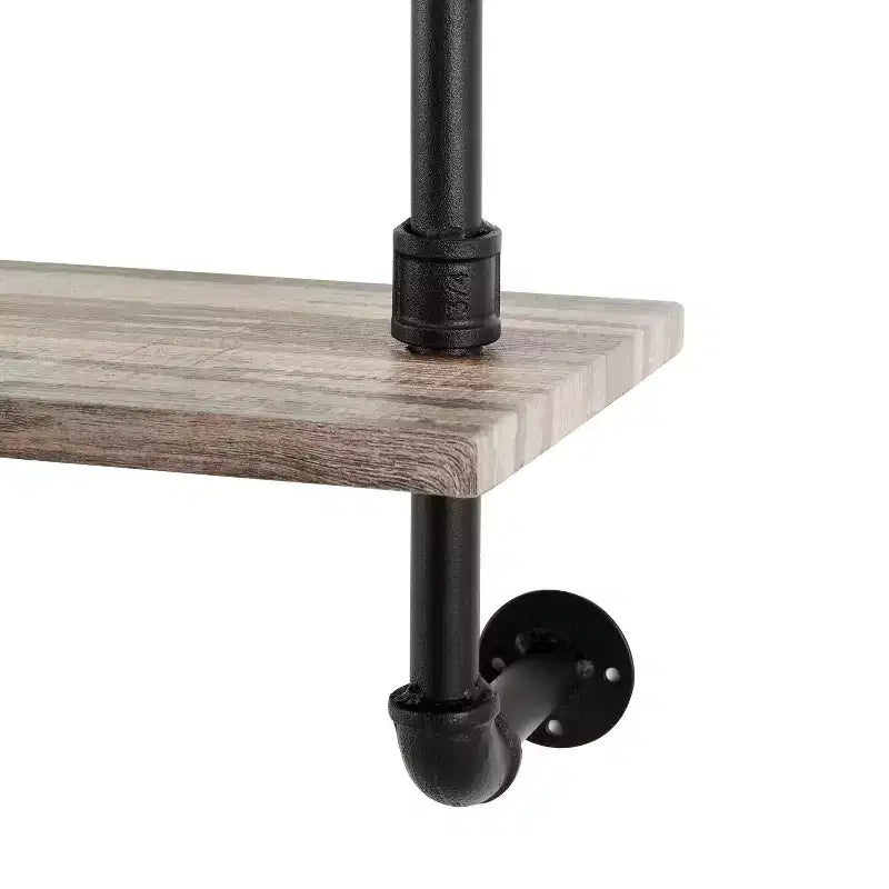Mensola a muro a 3 ripiani Aurora Nero/Rustico - Struttura in ferro industriale, superficie laminata, soluzione di archiviazione per la casa