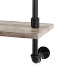 Mensola a muro a 3 ripiani Aurora Nero/Rustico - Struttura in ferro industriale, superficie laminata, soluzione di archiviazione per la casa