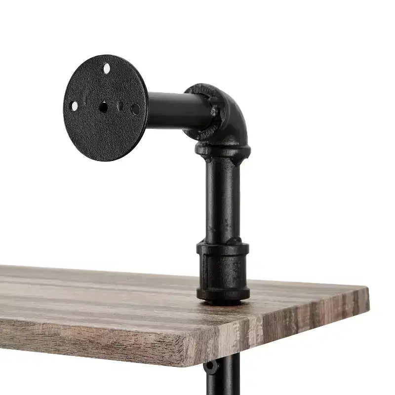 Mensola a muro a 3 ripiani Aurora Nero/Rustico - Struttura in ferro industriale, superficie laminata, soluzione di archiviazione per la casa