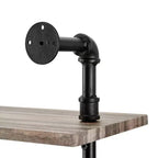 Mensola a muro a 3 ripiani Aurora Nero/Rustico - Struttura in ferro industriale, superficie laminata, soluzione di archiviazione per la casa