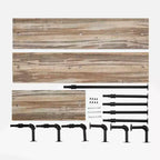 Mensola a muro a 3 ripiani Aurora Nero/Rustico - Struttura in ferro industriale, superficie laminata, soluzione di archiviazione per la casa
