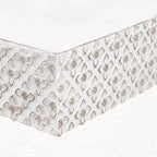 Piccola Mensola da Parete Decorativa Fluttuante in Legno Goffrato Bianca: Stile Moderno, Nessun Montaggio, Materiale MDF e Legno