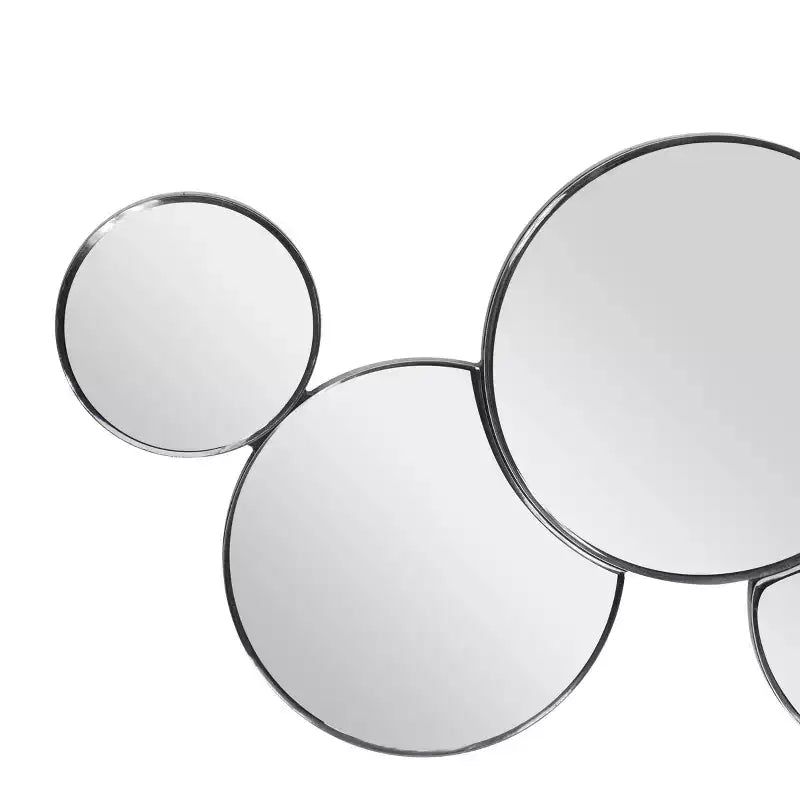 Specchio da Parete a Grappolo di Bolle in Vetro Argentato