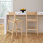 Sedia Altezza Bancone, Sedia da Pranzo in Legno Massello da 44 cm per Isola Cucina, Sgabello da Bar per Colazione