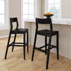 Sedia Altezza Bancone, Sedia da Pranzo in Legno Massello da 44 cm per Isola Cucina, Sgabello da Bar per Colazione