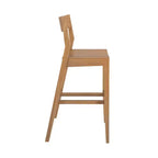 Sedia Altezza Bancone, Sedia da Pranzo in Legno Massello da 44 cm per Isola Cucina, Sgabello da Bar per Colazione