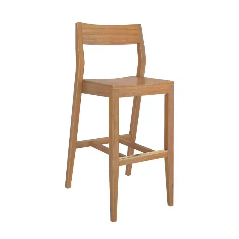 Sedia Altezza Bancone, Sedia da Pranzo in Legno Massello da 44 cm per Isola Cucina, Sgabello da Bar per Colazione
