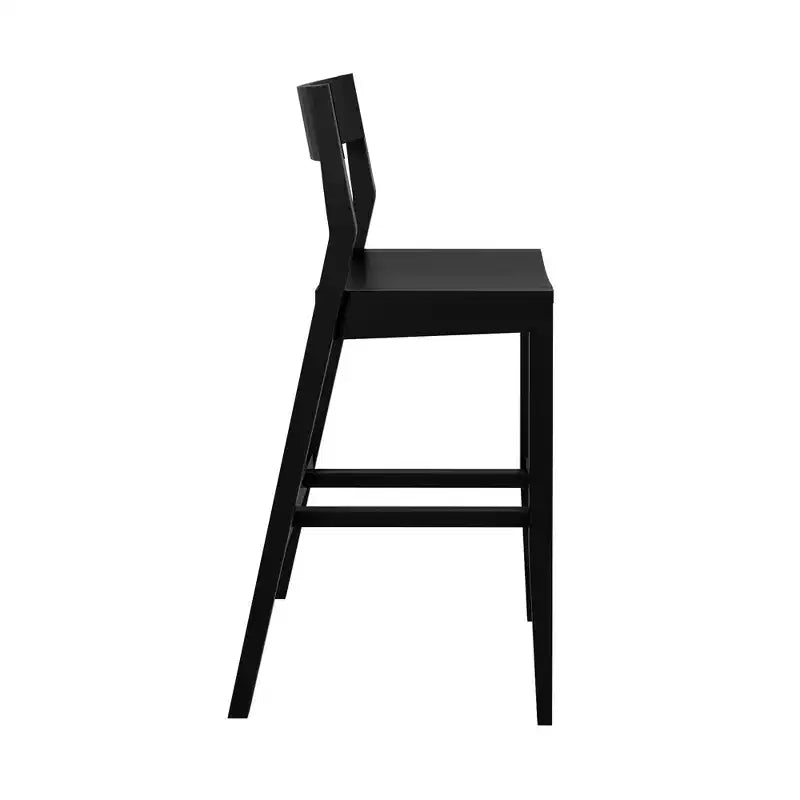 Sedia Altezza Bancone, Sedia da Pranzo in Legno Massello da 44 cm per Isola Cucina, Sgabello da Bar per Colazione