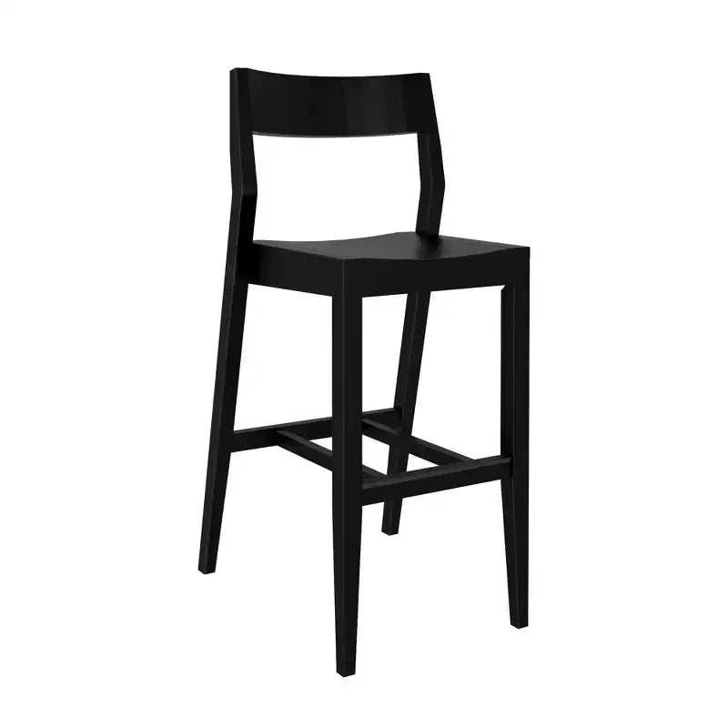 Sedia Altezza Bancone, Sedia da Pranzo in Legno Massello da 44 cm per Isola Cucina, Sgabello da Bar per Colazione