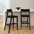 Sedia Altezza Bancone, Sedia da Pranzo in Legno Massello da 44 cm per Isola Cucina, Sgabello da Bar per Colazione