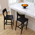 Sedia Altezza Bancone, Sedia da Pranzo in Legno Massello da 44 cm per Isola Cucina, Sgabello da Bar per Colazione