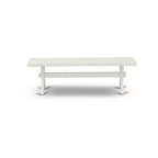 Panca per sala da pranzo moderna X-Style con sedile in legno, 60x15x18 pollici, bianco puro