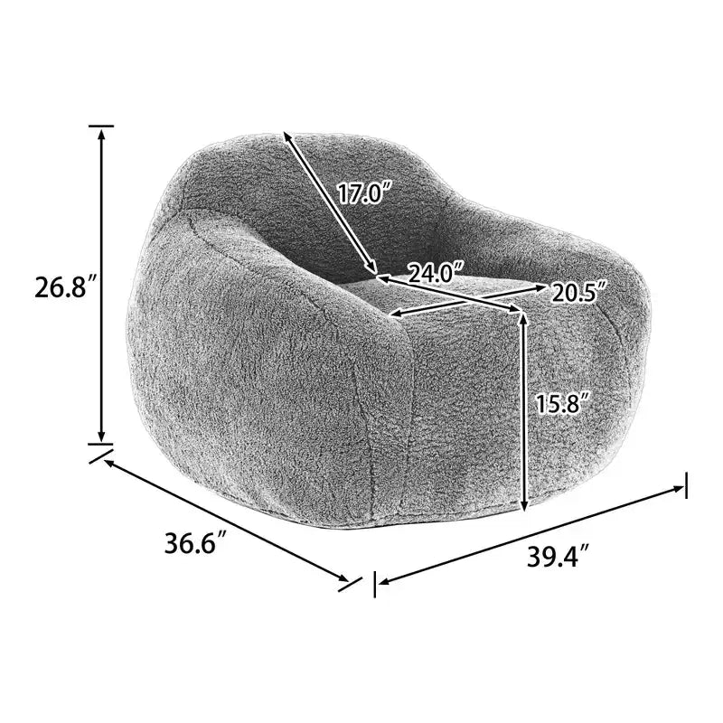 Maxi Divano a Sacco per Adulti Spazioso con Braccioli Imbottitura in Memory Foam Soggiorno Camera da Letto