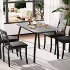 Tavolo da Pranzo per 4 Persone, Tavolo da Cucina in Legno con 4 Sedie Imbottite, Tavolo Salvaspazio con Design Smussato per Cucina Piccola o Appartamento