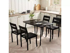 Tavolo da Pranzo per 4 Persone, Tavolo da Cucina in Legno con 4 Sedie Imbottite, Tavolo Salvaspazio con Design Smussato per Cucina Piccola o Appartamento