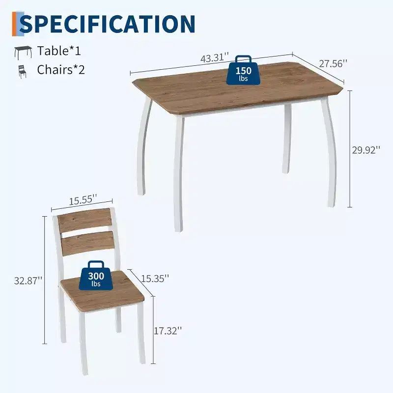 Tavolo da Pranzo per 4 Persone, Tavolo da Cucina in Legno con 4 Sedie Imbottite, Tavolo Salvaspazio con Design Smussato per Cucina Piccola o Appartamento