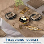 Tavolo da Pranzo per 4 Persone, Tavolo da Cucina in Legno con 4 Sedie Imbottite, Tavolo Salvaspazio con Design Smussato per Cucina Piccola o Appartamento