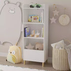 Libreria per Bambini a 4 Ripiani, Espositore per Libri per Bambini, Scaffale Contenitore Giocattoli Organizzatore per la Cameretta dei Bambini, Sala Giochi, Asilo Nido