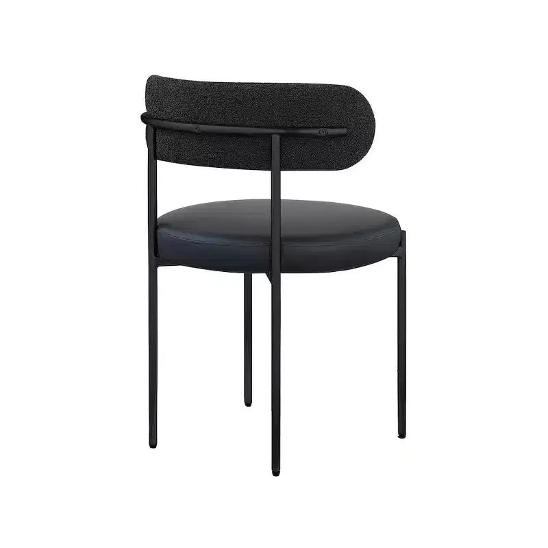 Sedia da pranzo Beacon in pelle vegana e tessuto bouclé, confezione da 2 pezzi