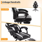 Sedia da gaming girevole a 360°, regolabile in altezza, con poggiapiedi estraibile e supporto lombare ergonomico, in pelle PU, per computer e ufficio, con poggiatesta