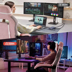 Sedia da gaming girevole a 360°, regolabile in altezza, con poggiapiedi estraibile e supporto lombare ergonomico, in pelle PU, per computer e ufficio, con poggiatesta