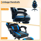 Sedia da gaming girevole a 360°, regolabile in altezza, con poggiapiedi estraibile e supporto lombare ergonomico, in pelle PU, per computer e ufficio, con poggiatesta
