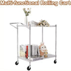 Carrello di servizio da cucina, carrello portaoggetti in metallo rimovibile con ruote e maniglia, carrello di servizio di livello commerciale, cucina, officina