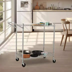 Carrello di servizio da cucina, carrello portaoggetti in metallo rimovibile con ruote e maniglia, carrello di servizio di livello commerciale, cucina, officina