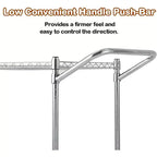 Carrello di servizio da cucina, carrello portaoggetti in metallo rimovibile con ruote e maniglia, carrello di servizio di livello commerciale, cucina, officina
