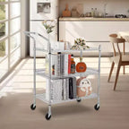 Carrello di servizio da cucina, carrello portaoggetti in metallo rimovibile con ruote e maniglia, carrello di servizio di livello commerciale, cucina, officina