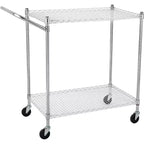 Carrello di servizio da cucina, carrello portaoggetti in metallo rimovibile con ruote e maniglia, carrello di servizio di livello commerciale, cucina, officina