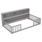 Letto a castello con libreria e sponde di sicurezza