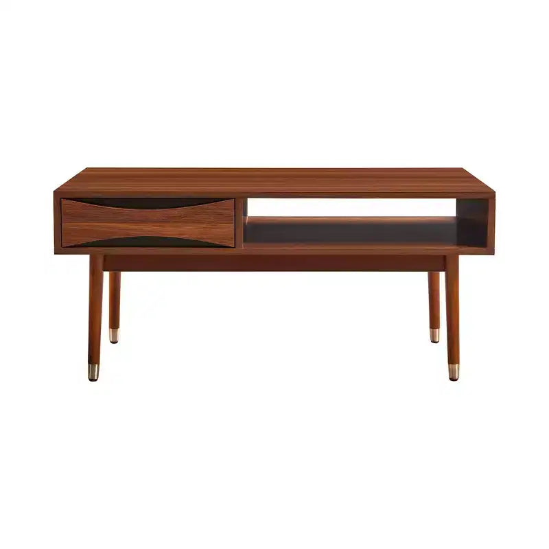 Tavolino da Caffè Dawson Mid-Century Modern con Cassetto e Ripiano