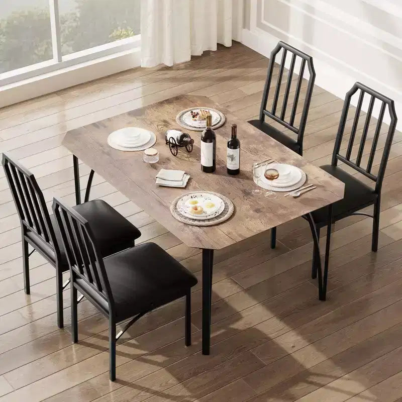 Tavolo e sedie da pranzo - Mobili moderni per sala da pranzo, sedie comode, design elegante ad angolo smussato, struttura resistente in MDF