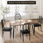 Tavolo e sedie da pranzo - Mobili moderni per sala da pranzo, sedie comode, design elegante ad angolo smussato, struttura resistente in MDF
