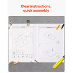 Scaffale da tavolo, organizer da scrivania a 1 ripiano, 37 x 9.4 x 28.7 cm, scaffale da ufficio in legno, espositore, libreria da tavolo, nero