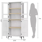 Armadietto alto da 180 cm con ante, mensola regolabile, organizer multiuso per dispensa cucina e bagno
