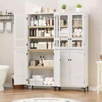 Armadietto alto da 180 cm con ante, mensola regolabile, organizer multiuso per dispensa cucina e bagno