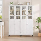 Armadietto alto da 180 cm con ante, mensola regolabile, organizer multiuso per dispensa cucina e bagno