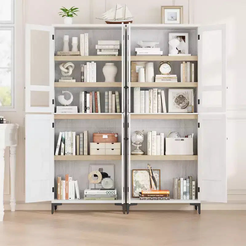 Armadietto alto da 180 cm con ante, mensola regolabile, organizer multiuso per dispensa cucina e bagno