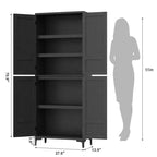 Armadietto alto da 180 cm con ante, mensola regolabile, organizer multiuso per dispensa cucina e bagno