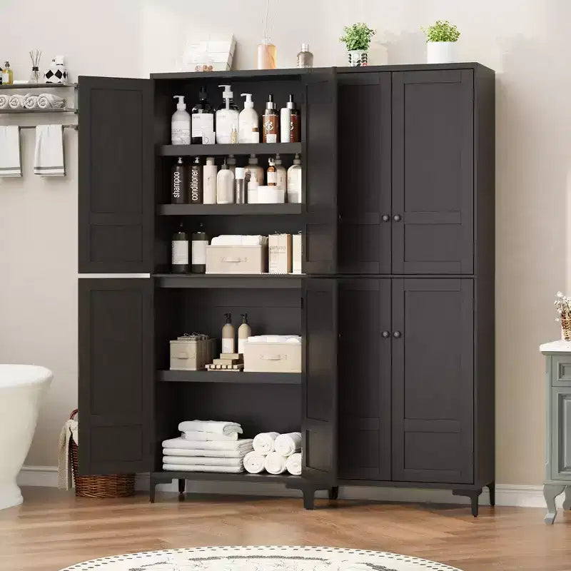 Armadietto alto da 180 cm con ante, mensola regolabile, organizer multiuso per dispensa cucina e bagno
