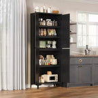 Armadietto alto da 180 cm con ante, mensola regolabile, organizer multiuso per dispensa cucina e bagno