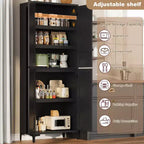 Armadietto alto da 180 cm con ante, mensola regolabile, organizer multiuso per dispensa cucina e bagno