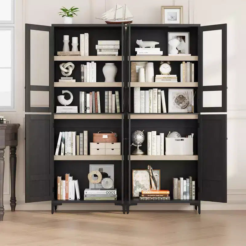 Armadietto alto da 180 cm con ante, mensola regolabile, organizer multiuso per dispensa cucina e bagno