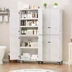 Armadietto alto da 180 cm con ante, mensola regolabile, organizer multiuso per dispensa cucina e bagno