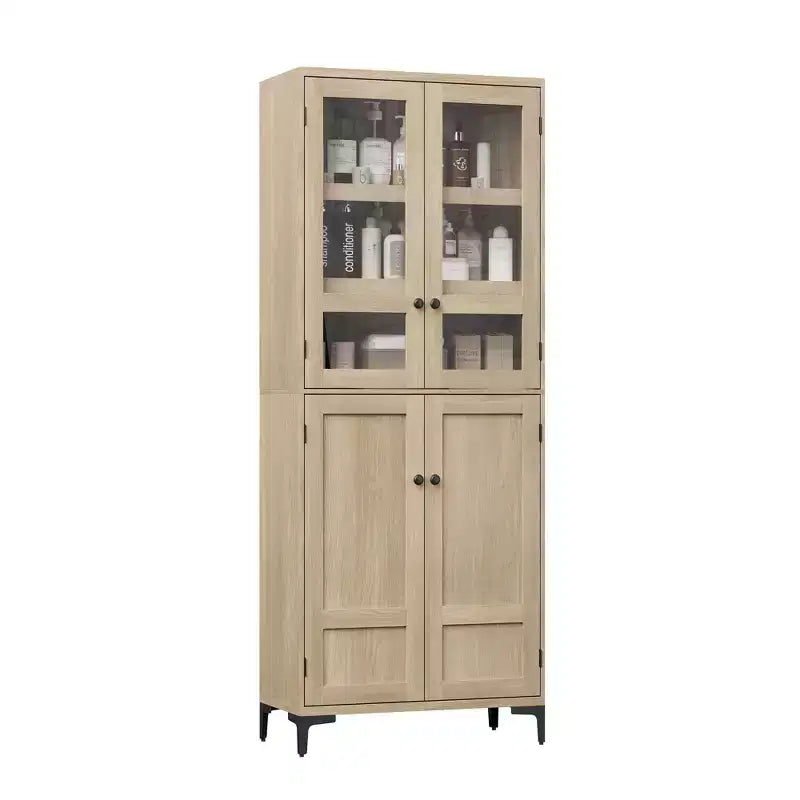 Armadietto alto da 180 cm con ante, mensola regolabile, organizer multiuso per dispensa cucina e bagno