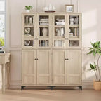 Armadietto alto da 180 cm con ante, mensola regolabile, organizer multiuso per dispensa cucina e bagno