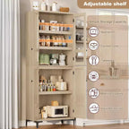 Armadietto alto da 180 cm con ante, mensola regolabile, organizer multiuso per dispensa cucina e bagno