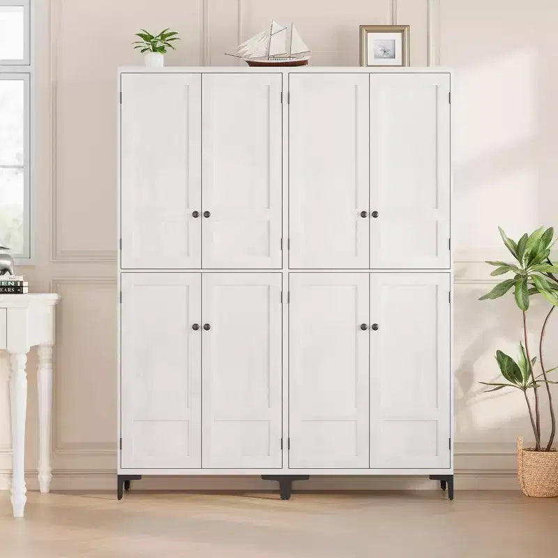 Armadietto alto da 180 cm con ante, mensola regolabile, organizer multiuso per dispensa cucina e bagno